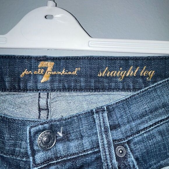 7 for All Mankind straight leg denim blue medium wash women’s jeans size‎ 28 - Picture 3 of 11
